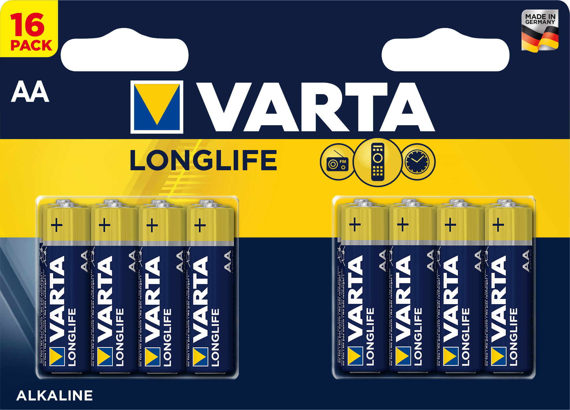 Varta Αλκαλικές Μπαταρίες AA 1.5V LongLife 16τμχ