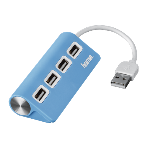 Hama USB 2.0 Hub 1:4, Bus Powered, Μπλέ