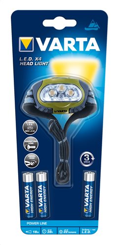 Varta Φακός LED Αδιάβροχος Head Light (Περιλαμβάνει 3 μπαταρίες AAA) 123449