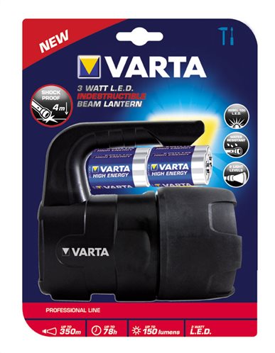 Varta Φακός LED Lantern Άθραυστος 3W (Περιλαμβάνει 4 μπαταρίες C) 18703