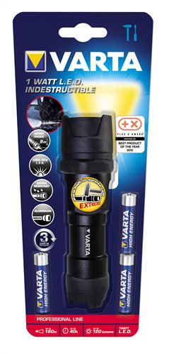 Varta Φακός LED Άθραυστος 1W (Περιλαμβάνει 3 μπαταρίες AAA) 123459