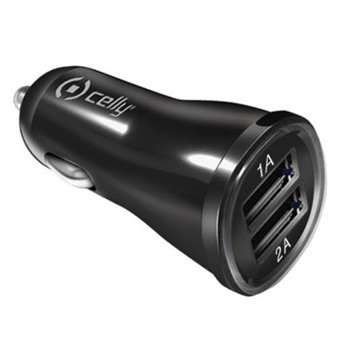 Celly Car Charger  2 USB 2,1A Black