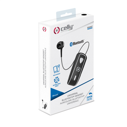 Celly bluetooth clip on retractable black