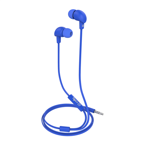 Celly Ακουστικά HandsFree Up 600 Stereo Earphone 3.5mm Flat Cable Blue