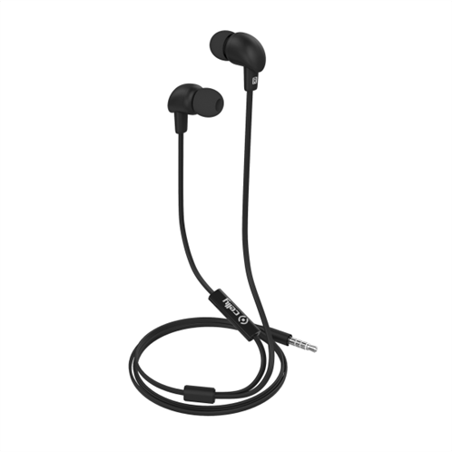 Celly Ακουστικά HandsFree Up 600 Stereo Earphone 3.5mm Flat Cable Black
