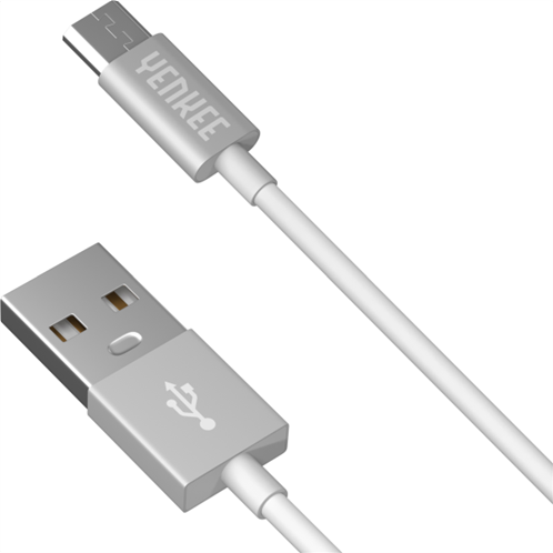 Yenkee Καλώδιο Data USB to Micro USB 2m White YCU 222 WSR