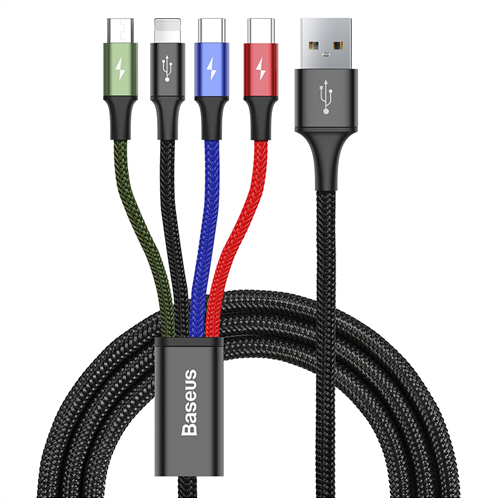 Baseus Fast 4 in 1 Cable Lightning/2 x Type-C/Micro USB 3.5A Black