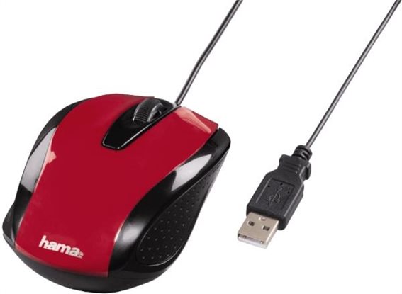 Hama Ενσύρματο Οπτικό Ποντίκι AM-5400 Κόκκινο