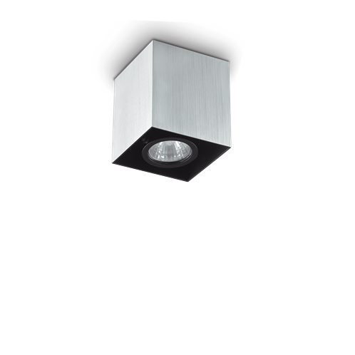 Ideal Lux Φωτιστικό οροφής - Πλαφονιέρα - Σποτ Μονόφωτο MOOD PL1 SMALL SQUARE ALLUMINIO 140926