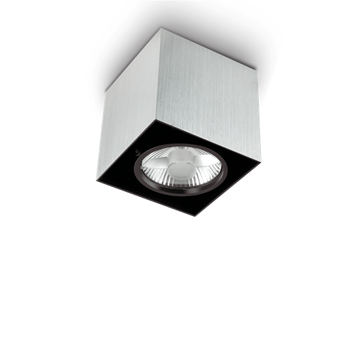 Ideal Lux Φωτιστικό οροφής - Πλαφονιέρα - Σποτ Μονόφωτο MOOD PL1 BIG SQUARE ALLUMINIO 140957