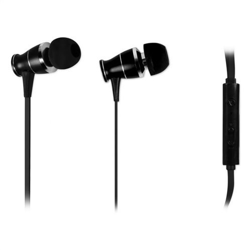 NOD Mεταλλικά ακουστικά με μικρόφωνο, σε μαύρο χρώμα και σύνδεση 3,5mm, L2M BLACK