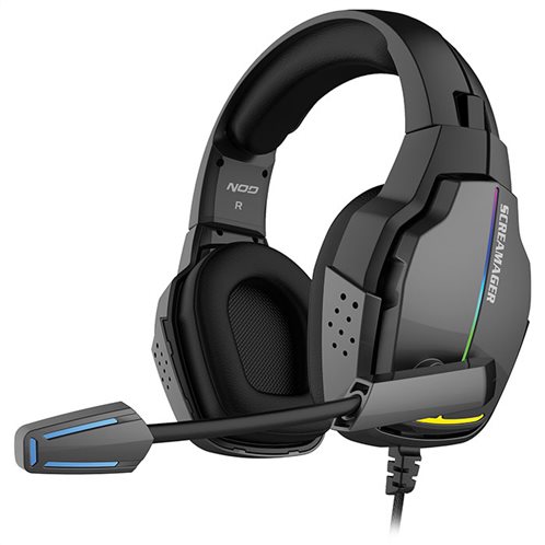 NOD Gaming headset με αναδιπλούμενο μικρόφωνο και rainbow RGB LED φωτισμό.  NOD SCREAMAGER