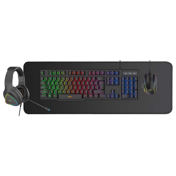 NOD 4-σε-1 Combo Σετ Gaming Πληκτρολόγιο με διακόπτες και RGB φωτισμό & Ποντίκι Platoon