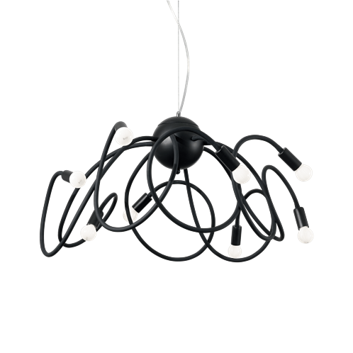 Ideal Lux Κρεμαστό Φωτιστικό Οροφής Πολύφωτο MULTIFLEX SP8 NERO 141916