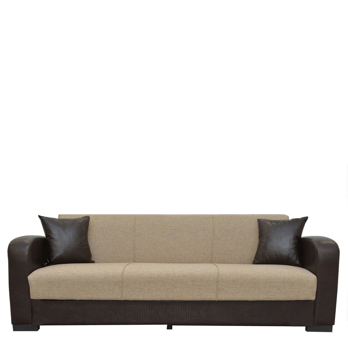 ArteLibre Καναπές Κρεβάτι Τριθέσιος MARTINI Καφέ PU 225x87x90cm
