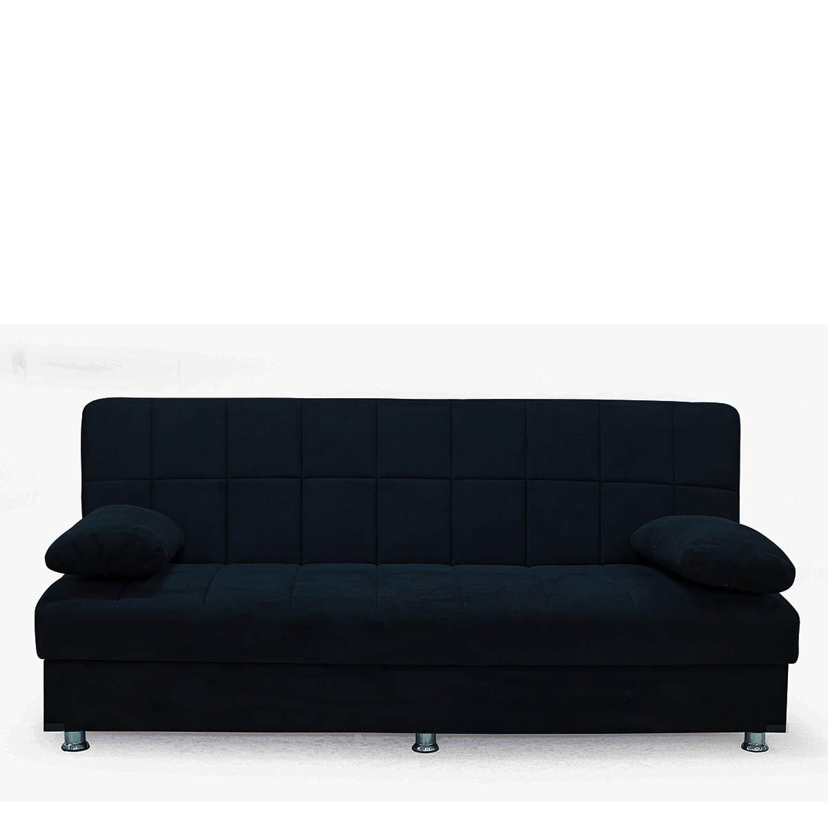 ArteLibre Καναπές Κρεβάτι Τριθέσιος Laura ΙΙ 190x75x80cm Μαύρο