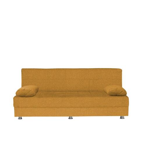 ArteLibre Καναπές Κρεβάτι Τριθέσιος Laura 190x75x80cm Μουσταρδί