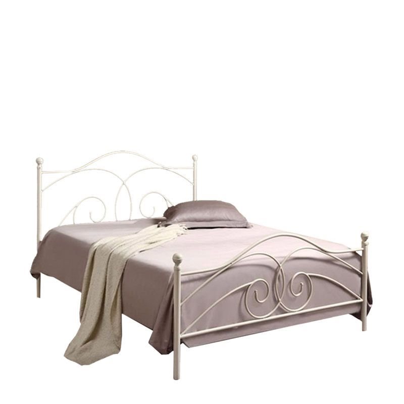ArteLibre Κρεβάτι CECIL Μεταλλικό Sandy White 212x160x118cm