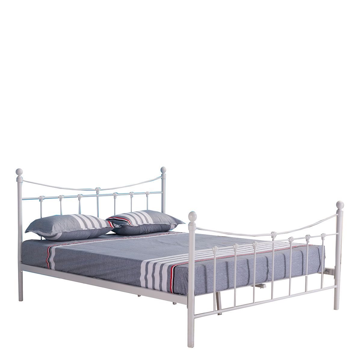 ArteLibre Κρεβάτι SOPHIE Μεταλλικό Sandy White 210x168x110cm