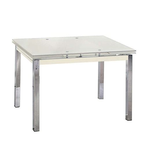 Artelibre Τραπέζι Επεκτεινόμενο Botev Λευκό/Χρώμιο Γυαλί/Μέταλλο 110+60x70x75cm