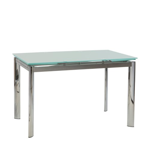 Artelibre Τραπέζι Επεκτεινόμενο Botev Αμμοβολή/Χρώμιο Γυαλί/Μέταλλο 120+60x80x75cm