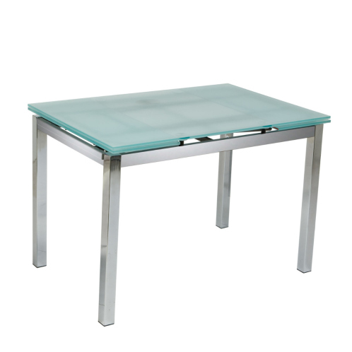 Artelibre Τραπέζι Επεκτεινόμενο Botev Αμμοβολή/Χρώμιο Γυαλί/Μέταλλο 110+60x74x75cm