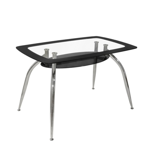Artelibre Τραπέζι Haltia Χρώμιο/Μαύρο Γυαλί/Μέταλλο 120x75x75cm