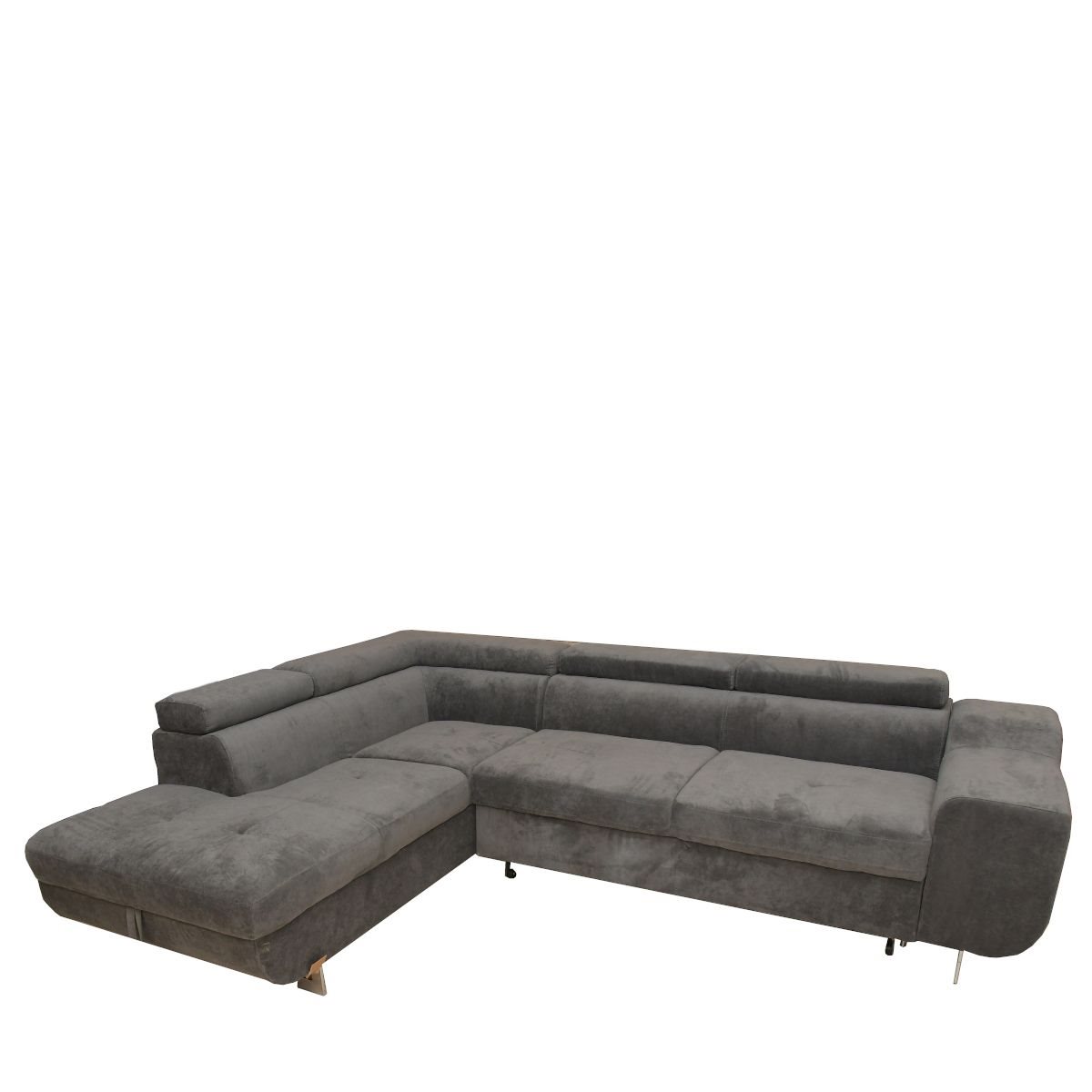 ArteLibre Καναπές Κρεβάτι Γωνιακός CASABLANCA Σκούρο Γκρι 280x203x78-93cm