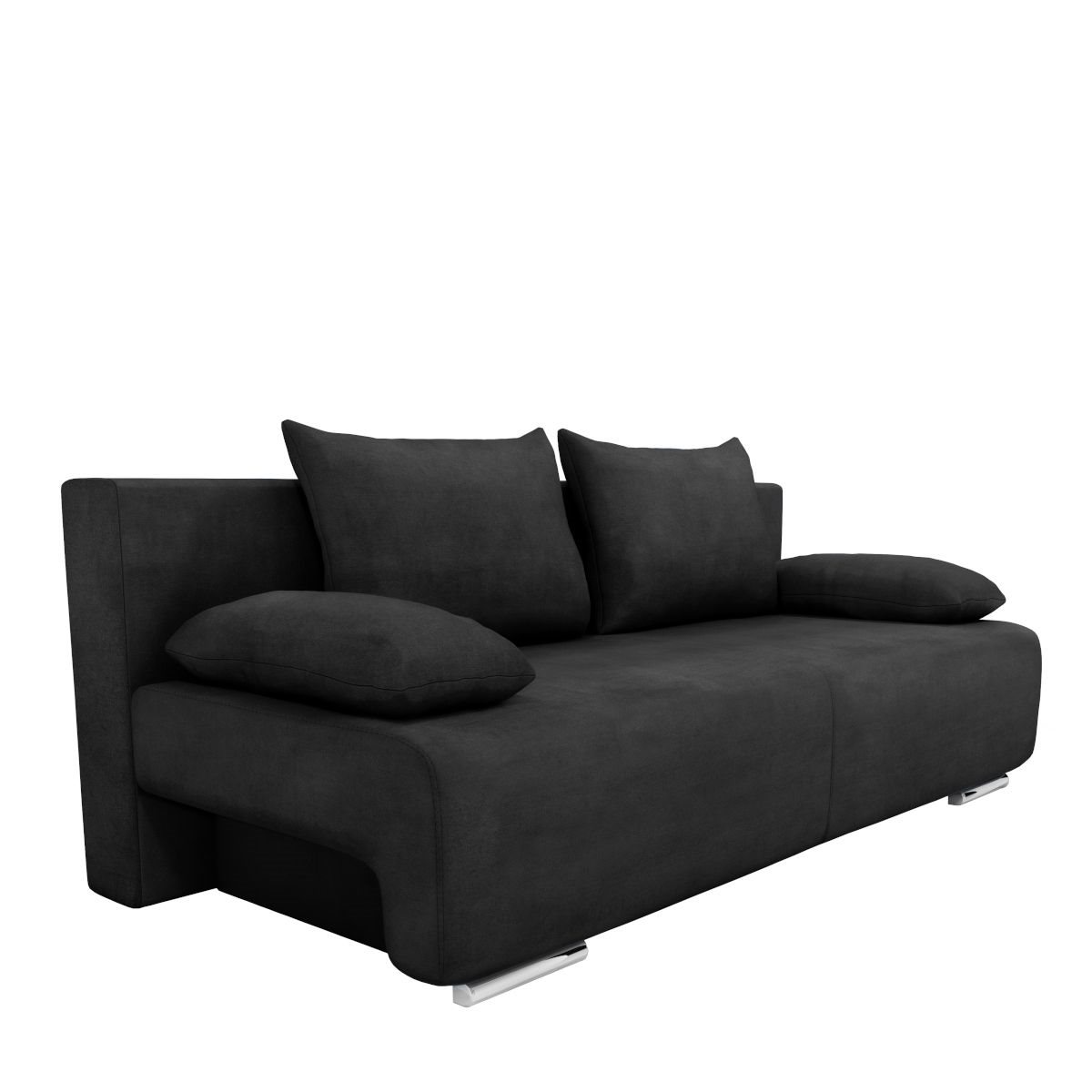 ArteLibre Καναπές Κρεβάτι Τριθέσιος GEORGIA Σκούρο Γκρι 194x93x72cm