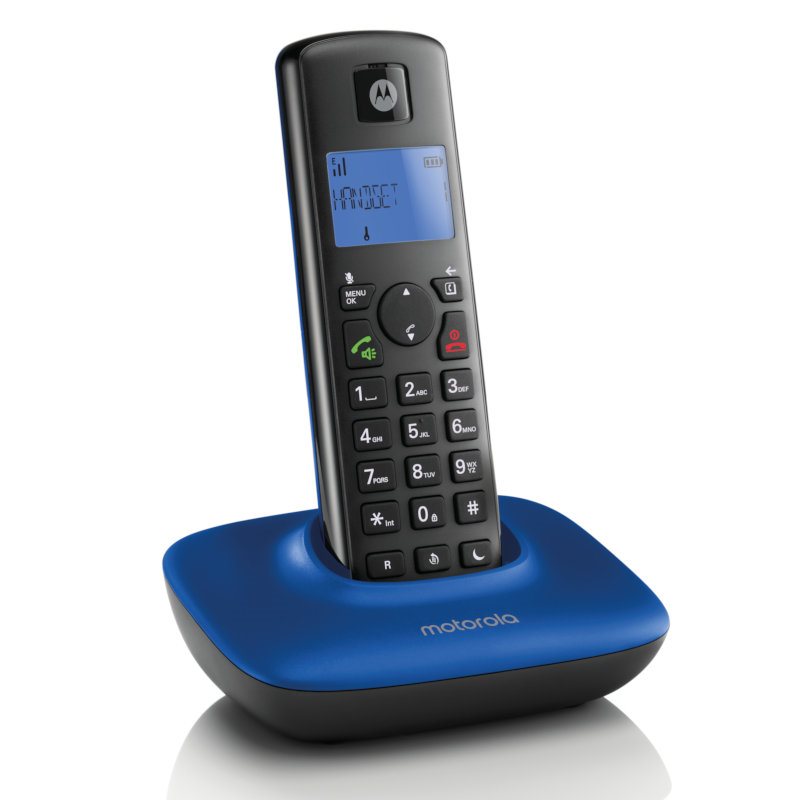 Motorola T401+ Blue (Ελ. Μενού) Ασύρματο τηλέφωνο με φραγή αριθμών, αν. ακρόαση και Do Not Disturb