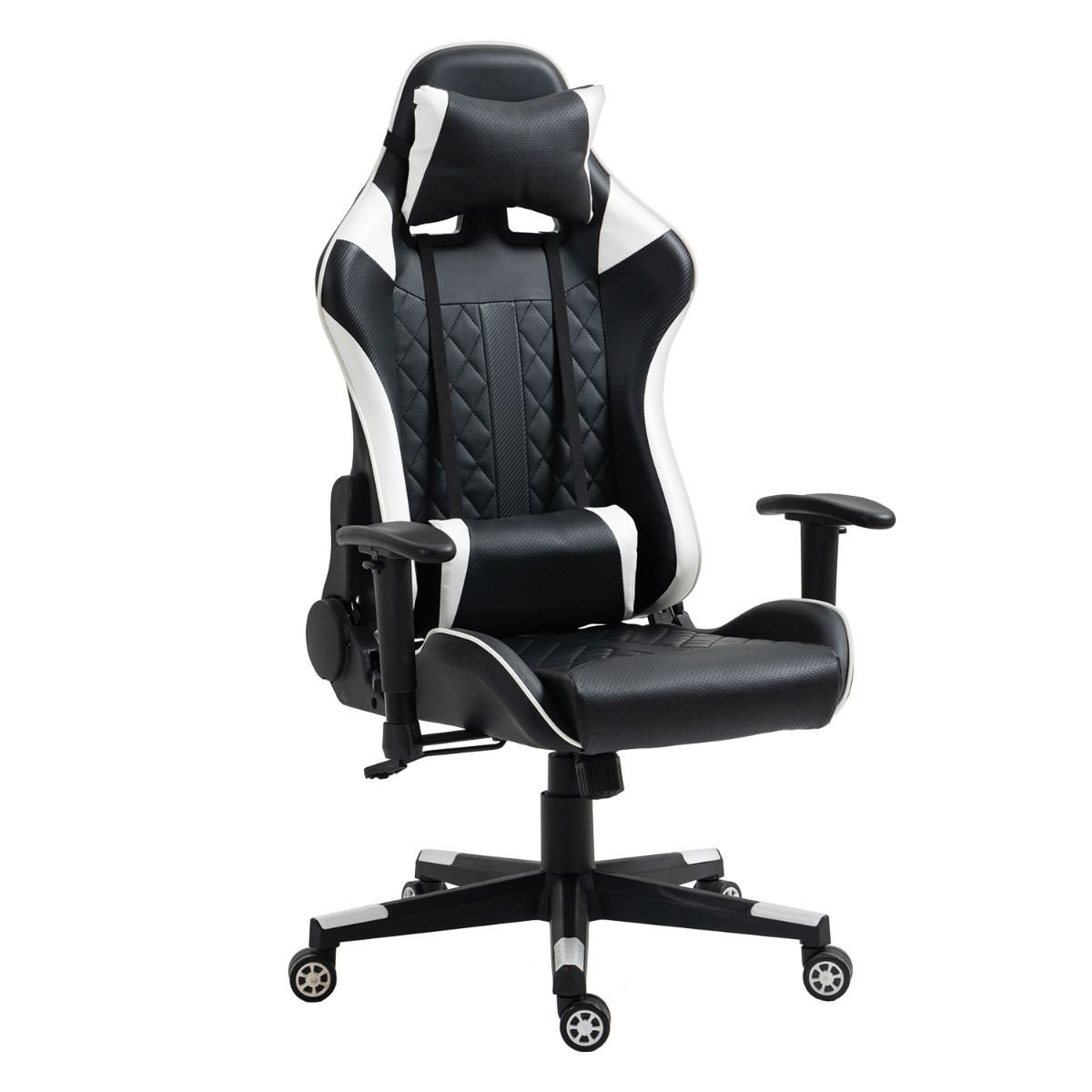 ArteLibre Καρέκλα Γραφείου Gaming Ennis PVC 70x55x122-131cm Μαύρο/Λευκό