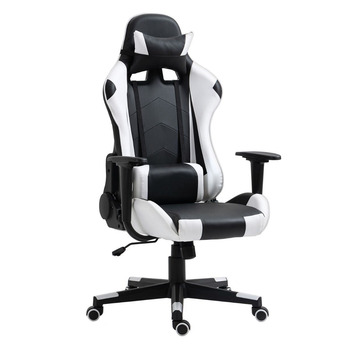 ArteLibre Καρέκλα Γραφείου Gaming Navan PVC 68x53x122-131cm Λευκό/Μαύρο
