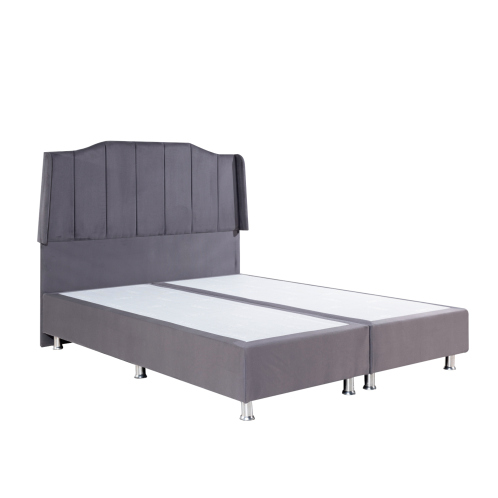 ArteLibre Κρεβάτι Bismuth Βελούδο (Στρώμα 160x200cm) Γκρι