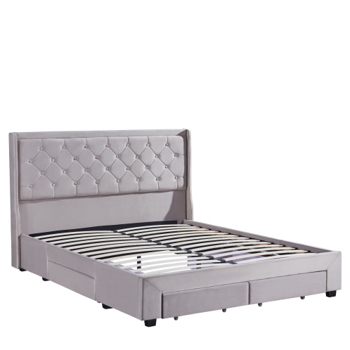 ARTELIBRE Κρεβάτι Διπλό ANNONA Ivory Βελούδο (Στρώμα 160x200cm)