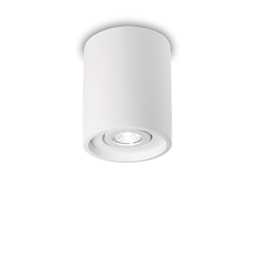 Ideal Lux Φωτιστικό οροφής - Πλαφονιέρα - Σποτ Μονόφωτο OAK PL1 ROUND BIANCO 150420