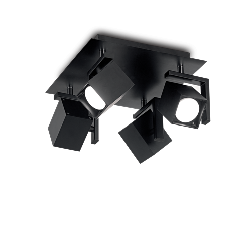 Ideal Lux Φωτιστικό οροφής - Πλαφονιέρα - Σποτ Πολύφωτο MOUSE PL4 NERO 156712