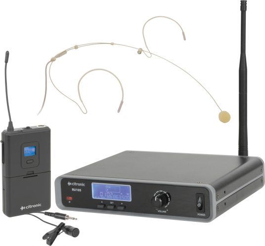 CITRONIC RU105-N TUNEABLE DUAL-UHF BELTPACK MICROPHONE SYSTEM