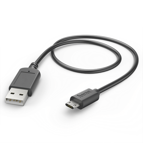 Hama Καλώδιο φόρτισης / δεδομένων, Micro-USB, ανθεκτικό στη στρέψη, 1,4m, μαύρο