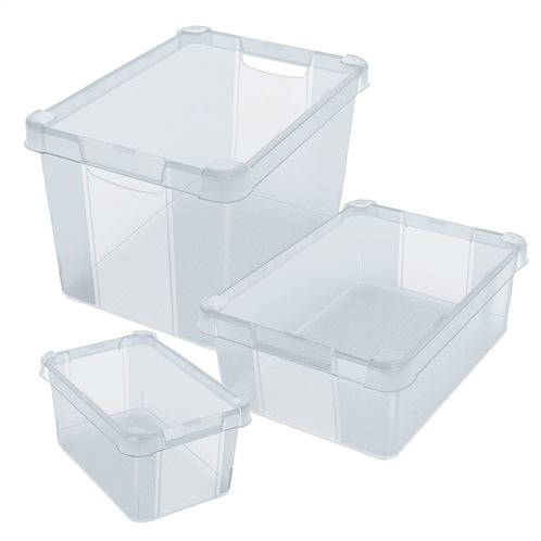 Κουτί αποθήκευσης πλαστικό MilanoS20 με καπάκι 38 x 28 x H24 cm