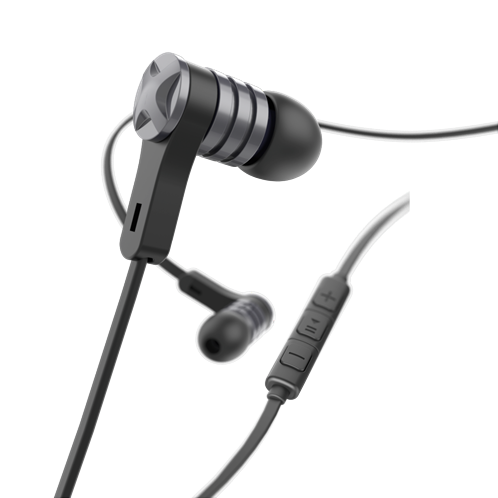 Hama "Intense” Ακουστικά, in-ear με επίπεδο καλώδιο , μαύρο/ανθρακί