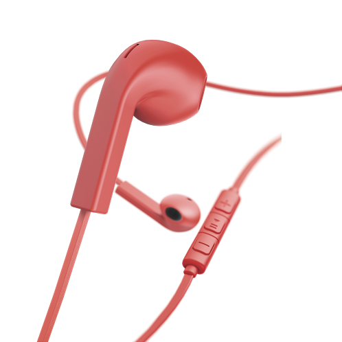 Hama "Advance” Ακουστικά, in-ear με επίπεδο καλώδιο , κόκκινα