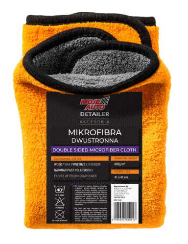 MOJE AUTO απορροφητική πετσέτα μικροϊνών 19-632 41x41cm πορτοκαλί/μαύρη