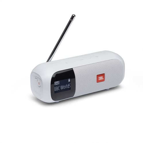JBL Tuner 2, Bluetooth Speaker with DAB/FM Radio, Waterproof IPX7 (White)