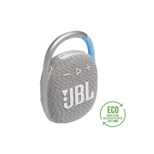 JBL Clip 4 Eco, Portable Bluetooth Speaker, Waterproof IP67 (White)
