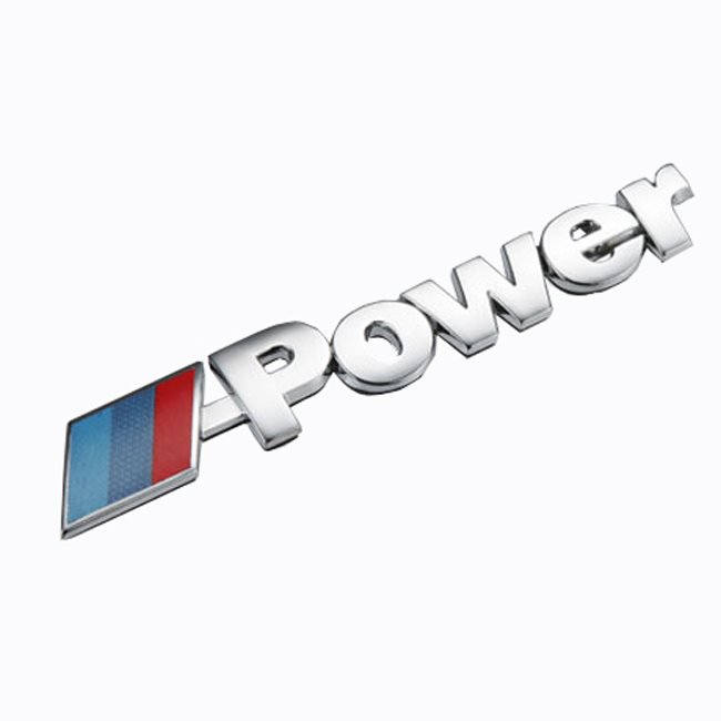 Auto Gs Αυτοκόλλητο Σήμα Χρωμίου 3D "Power" 14x2.3cm 1 Τεμάχιο