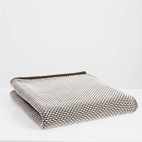 White Fabric Πλεκτή Κουβέρτα - Ριχτάρι Καναπέ Parker Μαύρη