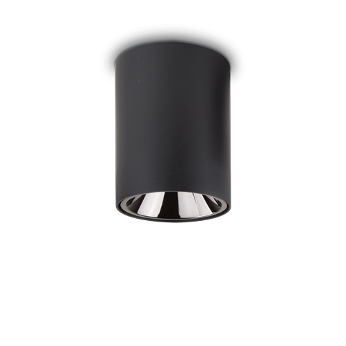 Ideal Lux Φωτιστικό οροφής - Πλαφονιέρα - Σποτ Μονόφωτο NITRO 15W ROUND NERO 205984