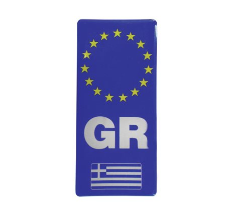Auto Gs Αυτοκόλλητο Σήμα "GR - Ελληνική Σημαία" Ορθογώνιο 4x9cm 1 Τεμάχιο