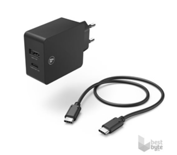 Hama Φορτιστής Τοίχου USB-C, PD / QC, 30W και Καλώδιο USB-C σε USB-C 1m, Μαύρο