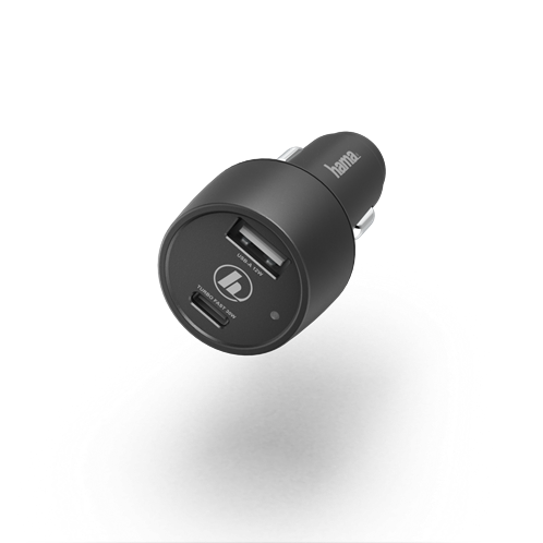 Hama Φορτιστής Αυτοκινήτου USB-C, Power Delivery (PD) / Qualcomm®, 30W, Μαύρος